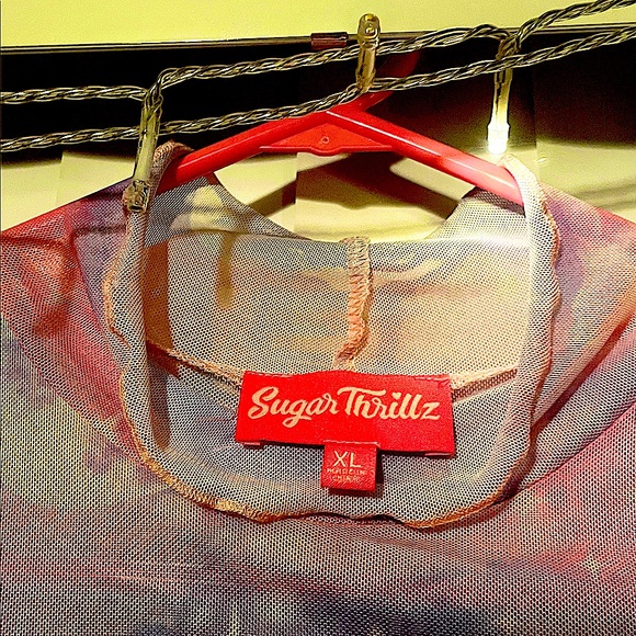 NWOT Sugar Thrillz Ruffled in Space Mini Dress(XL) - Picture 7 of 9